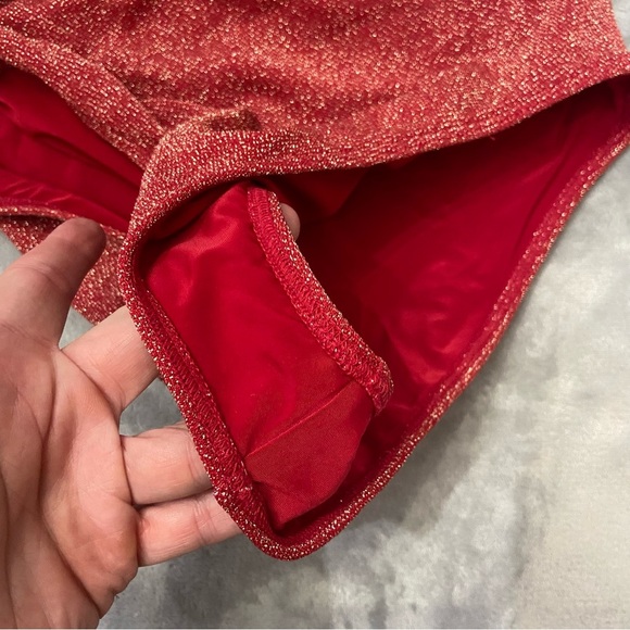 New! Beach Riot Red Metallic Celine One Shoulder One Piece Swimsuit 24035 - Picture 7 of 10